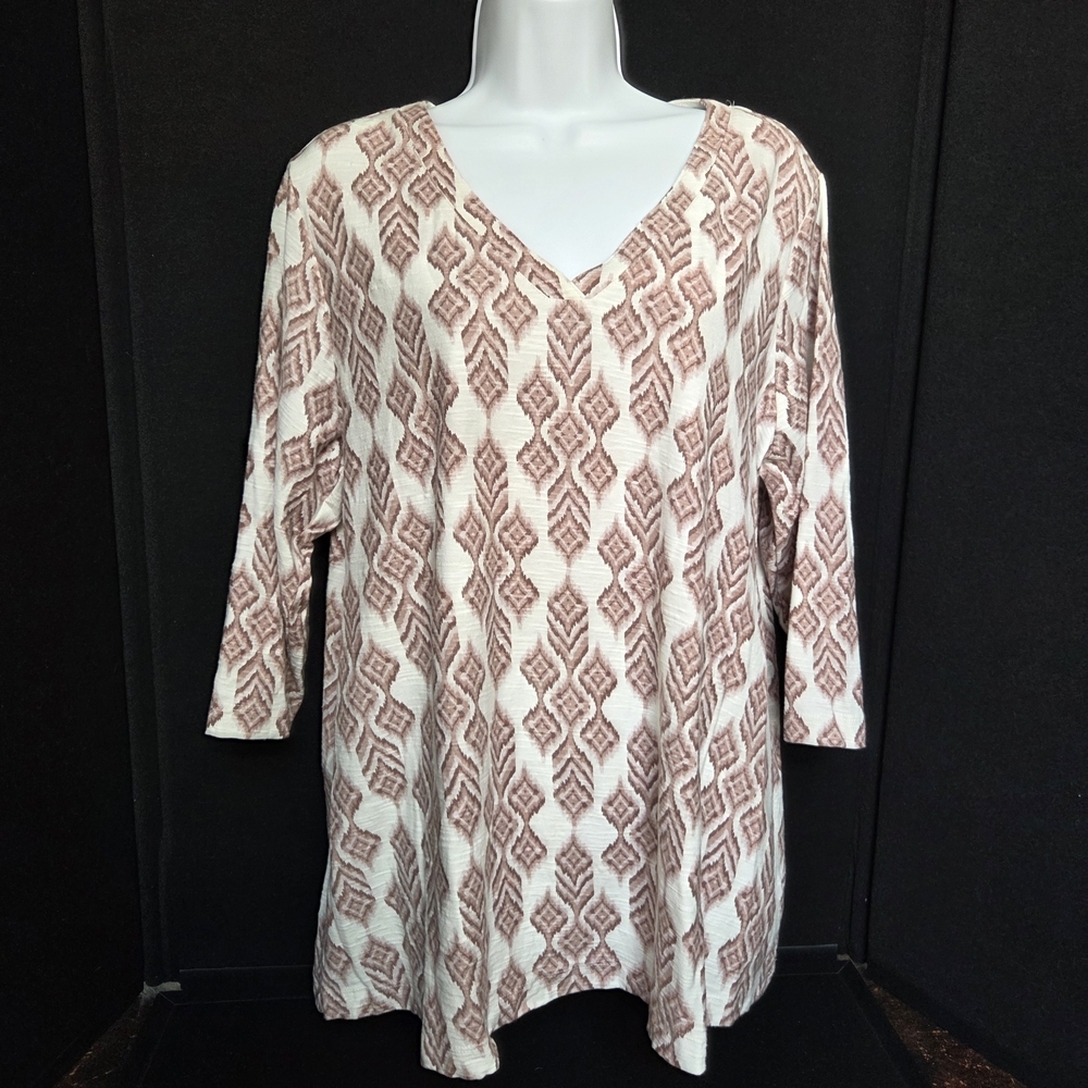 J. Jill Pure Jill 100% Cotton Shirt Patterned